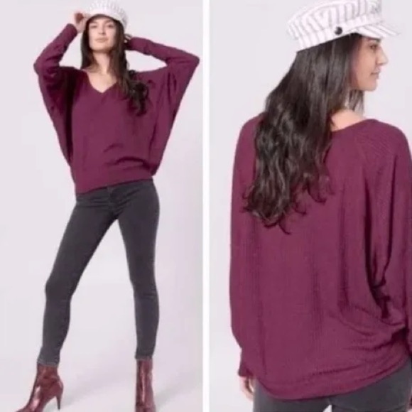 NWT Free People purple mulberry Santa Clara thermal - Picture 1 of 9